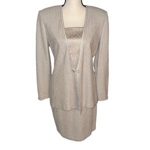 ST JOHN Knit Evening Jacket & Skirt Shimmery